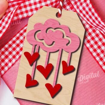 Intra απο ξύλο plywood 3mm-4mm πάχος – Ετικέτα δώρου για την ημέρα του Αγίου Βαλεντίνου Δίασταση  20x20 cm INTRAFABR-110182124 - Image 1