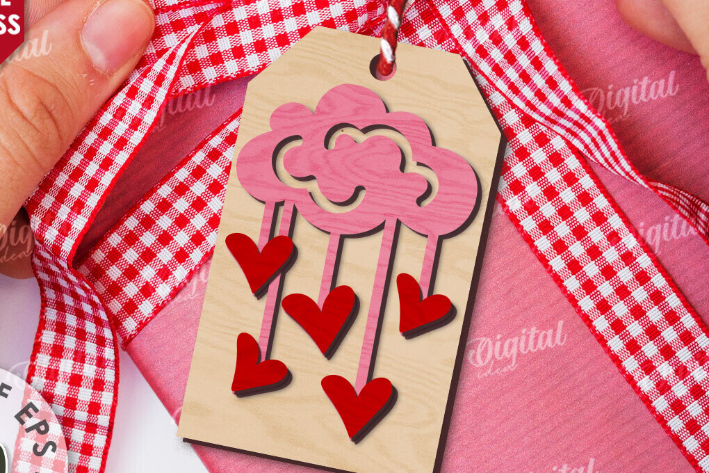 Intra απο ξύλο plywood 3mm-4mm πάχος – Ετικέτα δώρου για την ημέρα του Αγίου Βαλεντίνου Δίασταση  20x20 cm INTRAFABR-110182124