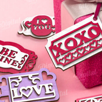 Intra απο ξύλο plywood 3mm-4mm πάχος – Ετικέτες δώρου για την ημέρα του Αγίου Βαλεντίνου Πακέτο LaserCut Δίασταση  20x20 cm INTRAFABR-113337762 - Image 1