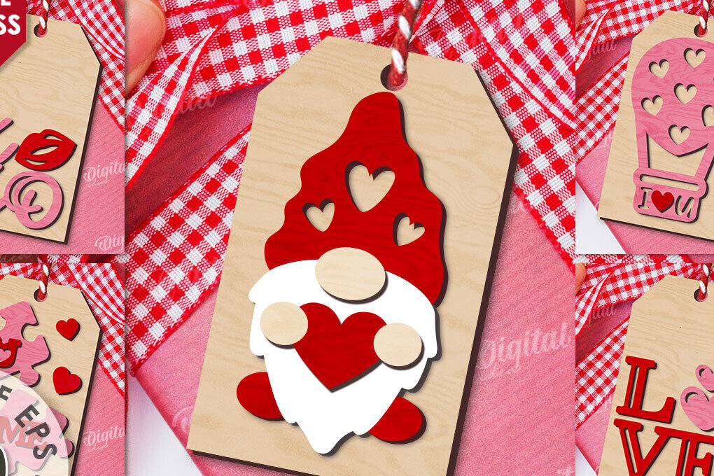 Intra απο ξύλο plywood 3mm-4mm πάχος – Ετικέτες δώρου για την ημέρα του Αγίου Βαλεντίνου Πακέτο LaserCut Δίασταση  20x20 cm INTRAFABR-110245865