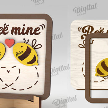 Intra απο ξύλο plywood 3mm-4mm πάχος – Δώρα για την Ημέρα του Αγίου Βαλεντίνου Πακέτο κοπής με λέιζερ Δίασταση  20x20 cm INTRAFABR-112892679 - Image 7