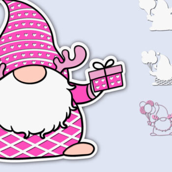 Intra απο ξύλο plywood 3mm-4mm πάχος – Ημέρα του Αγίου Βαλεντίνου Gnome 4 Δίασταση  20x20 cm INTRAFABR-57613114 - Image 1