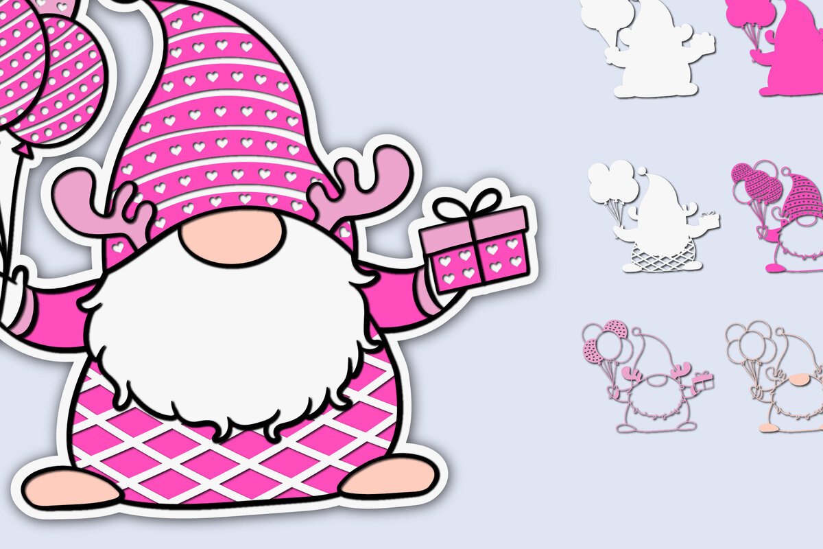 Intra απο ξύλο plywood 3mm-4mm πάχος – Ημέρα του Αγίου Βαλεντίνου Gnome 4 Δίασταση  20x20 cm INTRAFABR-57613114