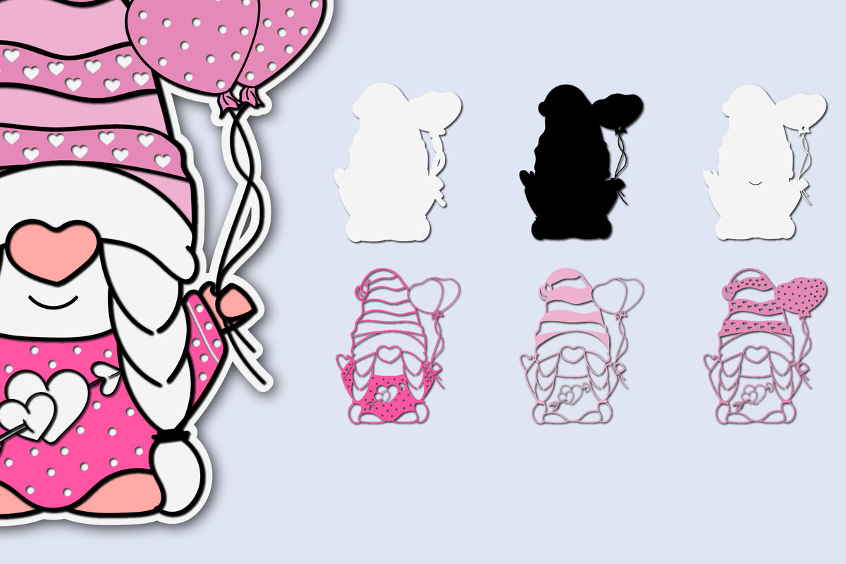 Intra απο ξύλο plywood 3mm-4mm πάχος – Ημέρα του Αγίου Βαλεντίνου Gnome 8 Δίασταση  20x20 cm INTRAFABR-57497939