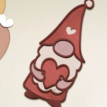 Intra απο ξύλο plywood 3mm-4mm πάχος – Πρότυπο κοπής Gnome ημέρας του Αγίου Βαλεντίνου Δίασταση  20x20 cm INTRAFABR-86686578 - Image 1