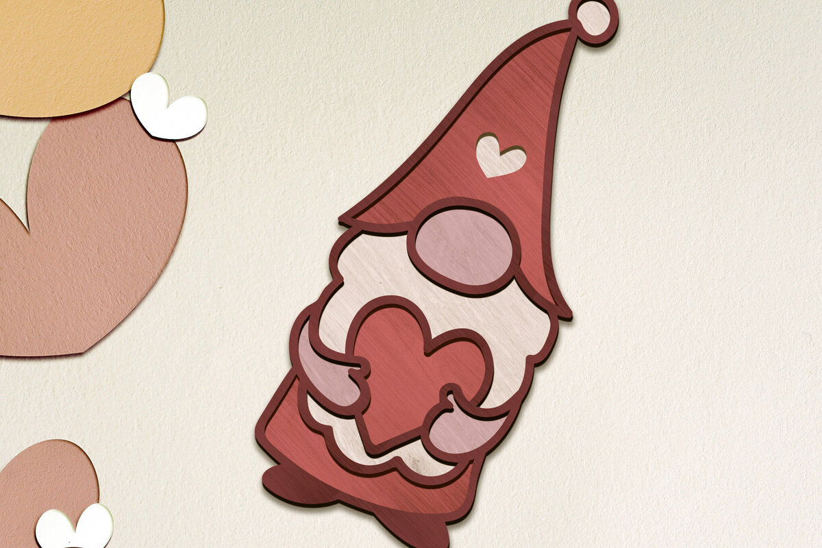 Intra απο ξύλο plywood 3mm-4mm πάχος – Πρότυπο κοπής Gnome ημέρας του Αγίου Βαλεντίνου Δίασταση  20x20 cm INTRAFABR-86686578