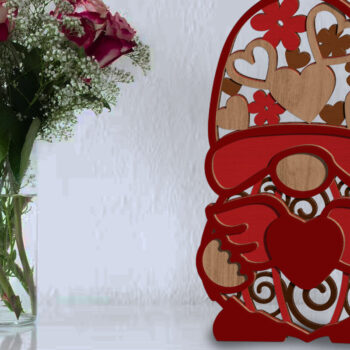 Intra απο ξύλο plywood 3mm-4mm πάχος – Gnome ημέρας του Αγίου Βαλεντίνου, πρότυπο διακόσμησης Δίασταση  20x20 cm INTRAFABR-86382611 - Image 3