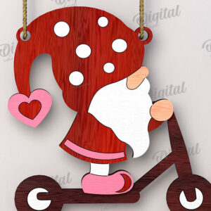 Intra απο ξύλο plywood 3mm-4mm πάχος – Κοπή λέιζερ Gnome για την Ημέρα του Αγίου Βαλεντίνου Δίασταση  20x20 cm INTRAFABR-112500737