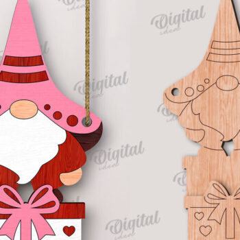 Intra απο ξύλο plywood 3mm-4mm πάχος – Κοπή λέιζερ Gnome για την Ημέρα του Αγίου Βαλεντίνου Δίασταση  20x20 cm INTRAFABR-112500540 - Image 3