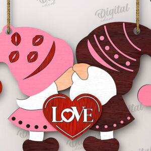 Intra απο ξύλο plywood 3mm-4mm πάχος – Κοπή λέιζερ Gnome για την Ημέρα του Αγίου Βαλεντίνου Δίασταση  20x20 cm INTRAFABR-112500587