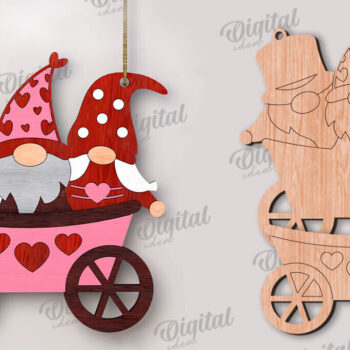 Intra απο ξύλο plywood 3mm-4mm πάχος – Κοπή λέιζερ Gnome για την Ημέρα του Αγίου Βαλεντίνου Δίασταση  20x20 cm INTRAFABR-112500668 - Image 3