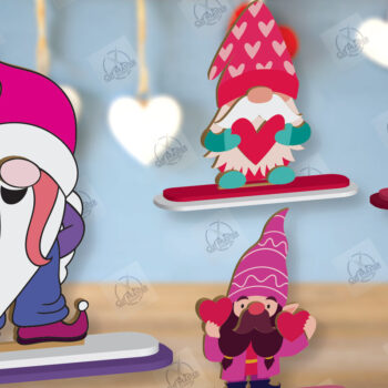 Intra απο ξύλο plywood 3mm-4mm πάχος – Πακέτο κοπής με λέιζερ Gnome για την ημέρα του Αγίου Βαλεντίνου Δίασταση  20x20 cm INTRAFABR-113329294 - Image 2