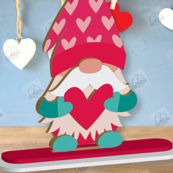 Intra απο ξύλο plywood 3mm-4mm πάχος – Πακέτο κοπής με λέιζερ Gnome για την ημέρα του Αγίου Βαλεντίνου Δίασταση  20x20 cm INTRAFABR-113329294 - Image 4
