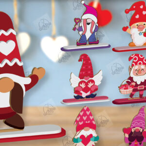 Intra απο ξύλο plywood 3mm-4mm πάχος – Πακέτο κοπής με λέιζερ Gnome για την ημέρα του Αγίου Βαλεντίνου Δίασταση 20x20 cm INTRAFABR-113329326