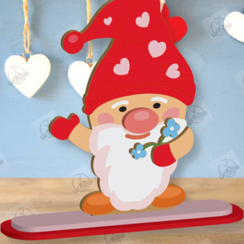 Intra απο ξύλο plywood 3mm-4mm πάχος – Πακέτο κοπής με λέιζερ Gnome για την ημέρα του Αγίου Βαλεντίνου Δίασταση  20x20 cm INTRAFABR-113329326 - Image 3