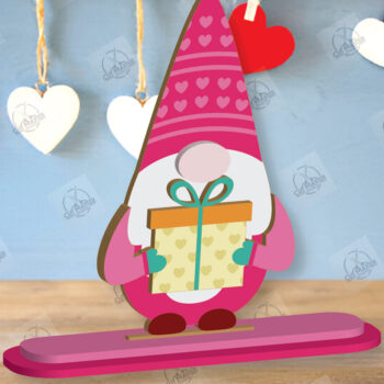 Intra απο ξύλο plywood 3mm-4mm πάχος – Πακέτο κοπής με λέιζερ Gnome για την ημέρα του Αγίου Βαλεντίνου Δίασταση  20x20 cm INTRAFABR-113329326 - Image 4