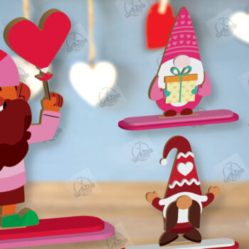 Intra απο ξύλο plywood 3mm-4mm πάχος – Πακέτο κοπής με λέιζερ Gnome για την ημέρα του Αγίου Βαλεντίνου Δίασταση 20x20 cm INTRAFABR-113328662 - Image 2