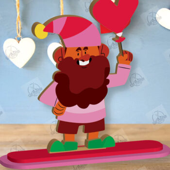 Intra απο ξύλο plywood 3mm-4mm πάχος – Πακέτο κοπής με λέιζερ Gnome για την ημέρα του Αγίου Βαλεντίνου Δίασταση 20x20 cm INTRAFABR-113328662 - Image 6