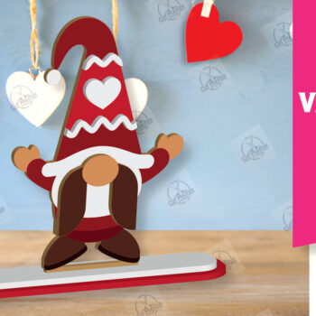 Intra απο ξύλο plywood 3mm-4mm πάχος – Ημέρα του Αγίου Βαλεντίνου Gnome Δίασταση  20x20 cm INTRAFABR-113328493 - Image 1