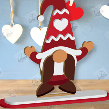 Intra απο ξύλο plywood 3mm-4mm πάχος – Ημέρα του Αγίου Βαλεντίνου Gnome Δίασταση  20x20 cm INTRAFABR-113328493 - Image 2