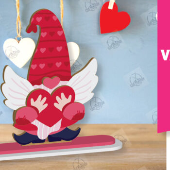 Intra απο ξύλο plywood 3mm-4mm πάχος – Ημέρα του Αγίου Βαλεντίνου Gnome Δίασταση  20x20 cm INTRAFABR-113328595 - Image 1