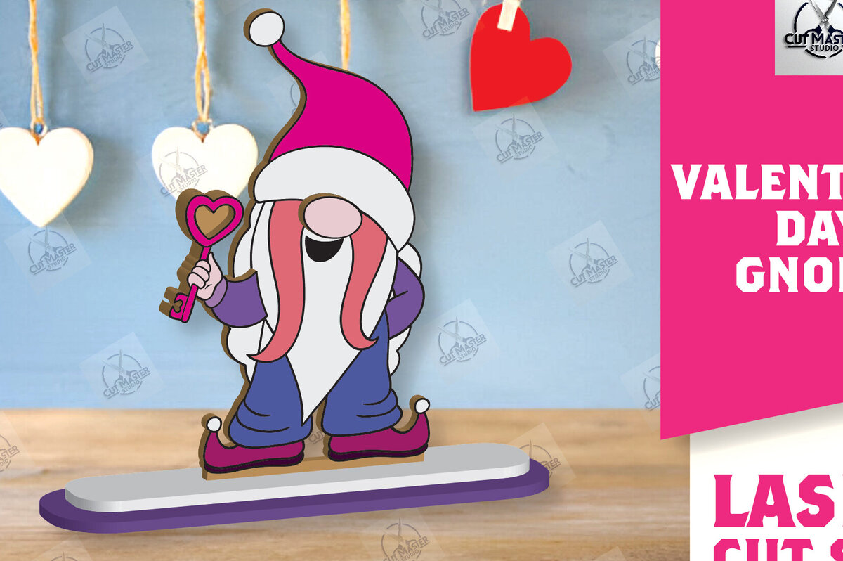 Intra απο ξύλο plywood 3mm-4mm πάχος – Ημέρα του Αγίου Βαλεντίνου Gnome Δίασταση  20x20 cm INTRAFABR-113328755