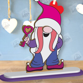 Intra απο ξύλο plywood 3mm-4mm πάχος – Ημέρα του Αγίου Βαλεντίνου Gnome Δίασταση  20x20 cm INTRAFABR-113328755 - Image 2