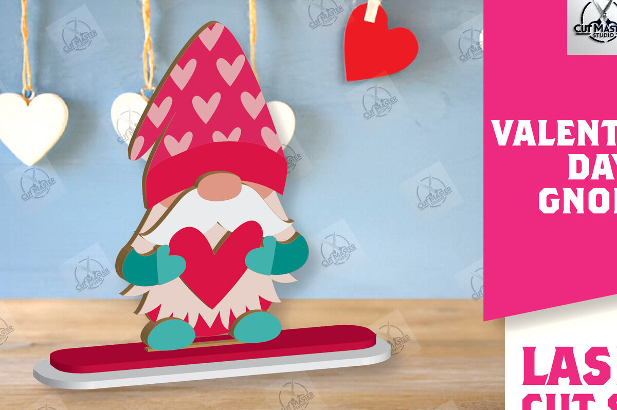Intra απο ξύλο plywood 3mm-4mm πάχος – Ημέρα του Αγίου Βαλεντίνου Gnome Δίασταση  20x20 cm INTRAFABR-113329180