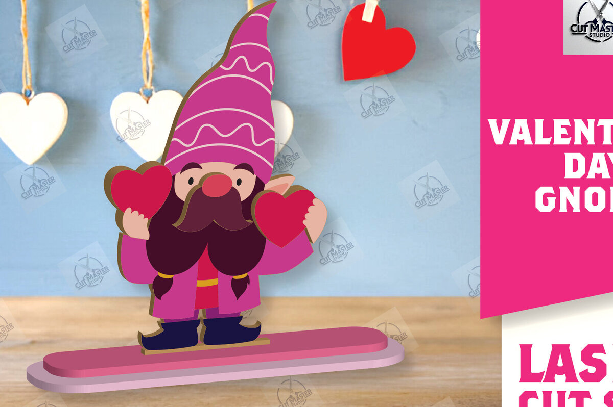 Intra απο ξύλο plywood 3mm-4mm πάχος – Ημέρα του Αγίου Βαλεντίνου Gnome Δίασταση  20x20 cm INTRAFABR-113329233