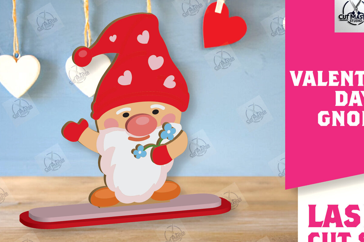 Intra απο ξύλο plywood 3mm-4mm πάχος – Ημέρα του Αγίου Βαλεντίνου Gnome Δίασταση  20x20 cm INTRAFABR-113328410