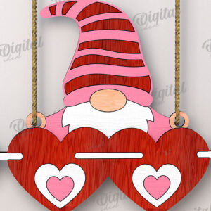 Intra απο ξύλο plywood 3mm-4mm πάχος – Κοπή λέιζερ Gnome για την Ημέρα του Αγίου Βαλεντίνου Δίασταση  20x20 cm INTRAFABR-112500521