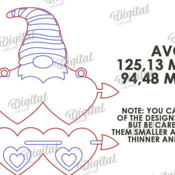 Intra απο ξύλο plywood 3mm-4mm πάχος – Κοπή λέιζερ Gnome για την Ημέρα του Αγίου Βαλεντίνου Δίασταση  20x20 cm INTRAFABR-112500521 - Image 3