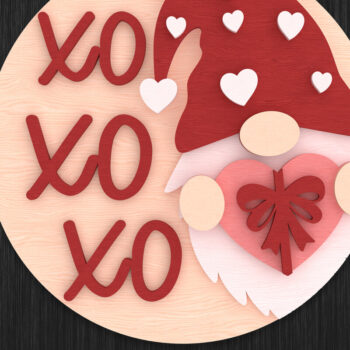 Intra απο ξύλο plywood 3mm-4mm πάχος – Ζώδιο αγάπης Gnome για την Ημέρα του Αγίου Βαλεντίνου Δίασταση  20x20 cm INTRAFABR-109938433 - Image 1