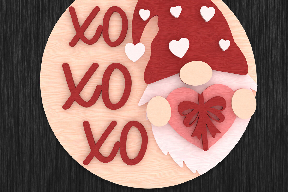 Intra απο ξύλο plywood 3mm-4mm πάχος – Ζώδιο αγάπης Gnome για την Ημέρα του Αγίου Βαλεντίνου Δίασταση  20x20 cm INTRAFABR-109938433