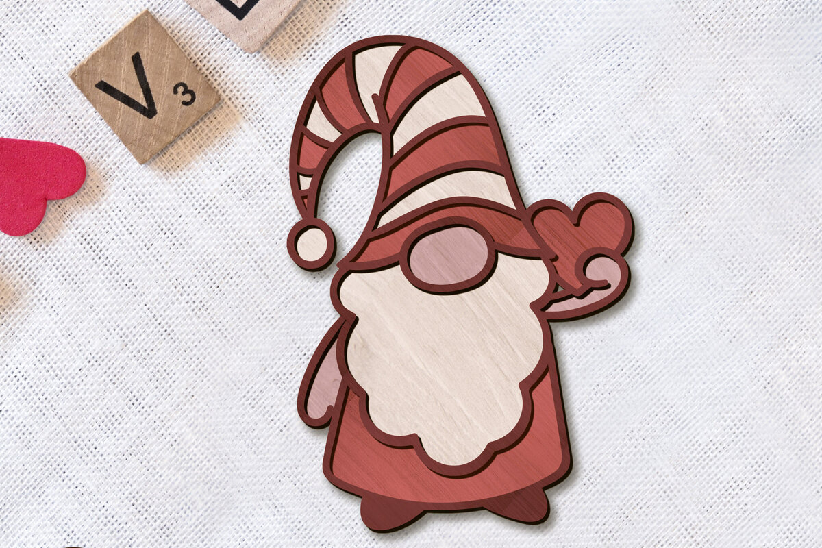 Intra απο ξύλο plywood 3mm-4mm πάχος – Αρχείο πολλαπλών επιπέδων GNOME για την Ημέρα του Αγίου Βαλεντίνου Δίασταση  20x20 cm INTRAFABR-86742532