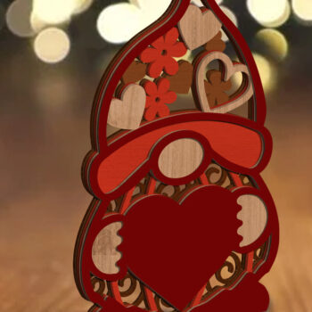 Intra απο ξύλο plywood 3mm-4mm πάχος – Gnome για την Ημέρα του Αγίου Βαλεντίνου, Αρχείο πολλαπλών επιπέδων Δίασταση 20x20 cm INTRAFABR-86122518 - Image 2