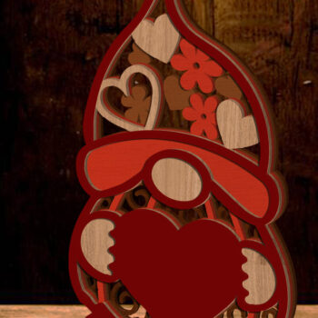 Intra απο ξύλο plywood 3mm-4mm πάχος – Gnome για την Ημέρα του Αγίου Βαλεντίνου, Αρχείο πολλαπλών επιπέδων Δίασταση 20x20 cm INTRAFABR-86122518 - Image 3