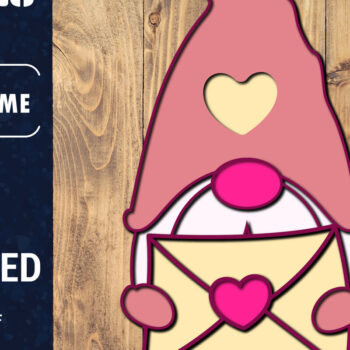 Intra απο ξύλο plywood 3mm-4mm πάχος – Ημέρα του Αγίου Βαλεντίνου Gnome Papercut 3d Δίασταση  20x20 cm INTRAFABR-89724777 - Image 1