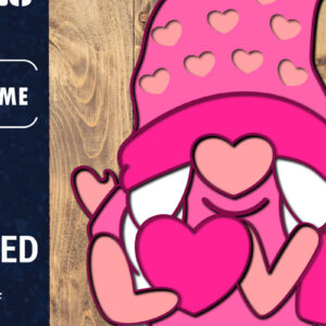 Intra απο ξύλο plywood 3mm-4mm πάχος – Ημέρα του Αγίου Βαλεντίνου Gnome Papercut 3d Δίασταση  20x20 cm INTRAFABR-89724781