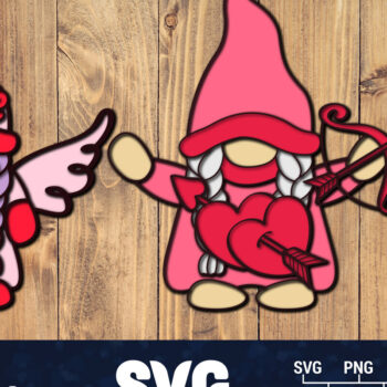 Intra απο ξύλο plywood 3mm-4mm πάχος – Ημέρα του Αγίου Βαλεντίνου Gnome Papercut 3d BU Δίασταση  20x20 cm INTRAFABR-89149325 - Image 1