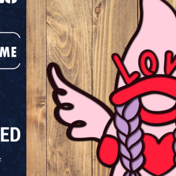 Intra απο ξύλο plywood 3mm-4mm πάχος – Ημέρα του Αγίου Βαλεντίνου Gnome Papercut 3d BU Δίασταση  20x20 cm INTRAFABR-89149325 - Image 2