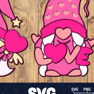 Intra απο ξύλο plywood 3mm-4mm πάχος – Κουλούρι για την Ημέρα του Αγίου Βαλεντίνου Gnome Papercut 3d Δίασταση  20x20 cm INTRAFABR-89724906