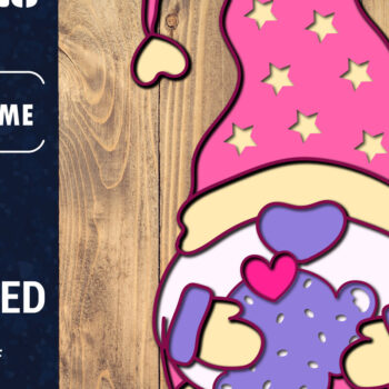 Intra απο ξύλο plywood 3mm-4mm πάχος – Κουλούρι για την Ημέρα του Αγίου Βαλεντίνου Gnome Papercut 3d Δίασταση  20x20 cm INTRAFABR-89724906 - Image 3