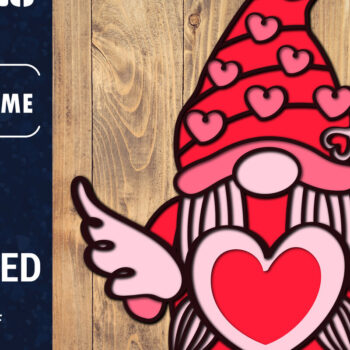 Intra απο ξύλο plywood 3mm-4mm πάχος – Κουλούρι για την Ημέρα του Αγίου Βαλεντίνου Gnome Papercut 3d Δίασταση  20x20 cm INTRAFABR-89724947 - Image 2