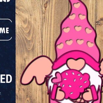 Intra απο ξύλο plywood 3mm-4mm πάχος – Κουλούρι για την Ημέρα του Αγίου Βαλεντίνου Gnome Papercut 3d Δίασταση  20x20 cm INTRAFABR-89724947 - Image 4