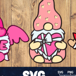 Intra απο ξύλο plywood 3mm-4mm πάχος – Κουλούρι για την Ημέρα του Αγίου Βαλεντίνου Gnome Papercut 3d Δίασταση  20x20 cm INTRAFABR-89481273