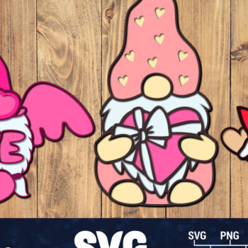 Intra απο ξύλο plywood 3mm-4mm πάχος – Κουλούρι για την Ημέρα του Αγίου Βαλεντίνου Gnome Papercut 3d Δίασταση  20x20 cm INTRAFABR-89481273 - Image 1