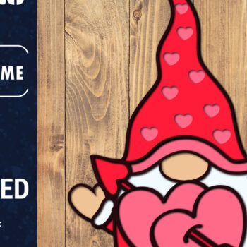 Intra απο ξύλο plywood 3mm-4mm πάχος – Κουλούρι για την Ημέρα του Αγίου Βαλεντίνου Gnome Papercut 3d Δίασταση  20x20 cm INTRAFABR-89481273 - Image 2