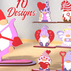 Intra απο ξύλο plywood 3mm-4mm πάχος – Gnome του Αγίου Βαλεντίνου | Επιτραπέζιο αγαλματίδιο Δίασταση  20x20 cm INTRAFABR-110119532