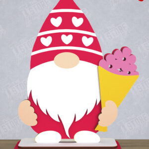 Intra απο ξύλο plywood 3mm-4mm πάχος – Gnome του Αγίου Βαλεντίνου | Επιτραπέζιο αγαλματίδιο Δίασταση  20x20 cm INTRAFABR-110328456